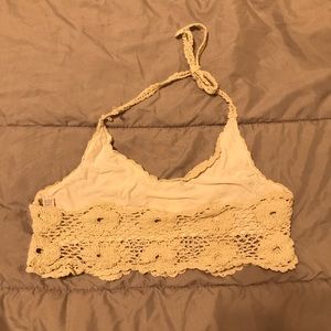 cream color crochet crop top